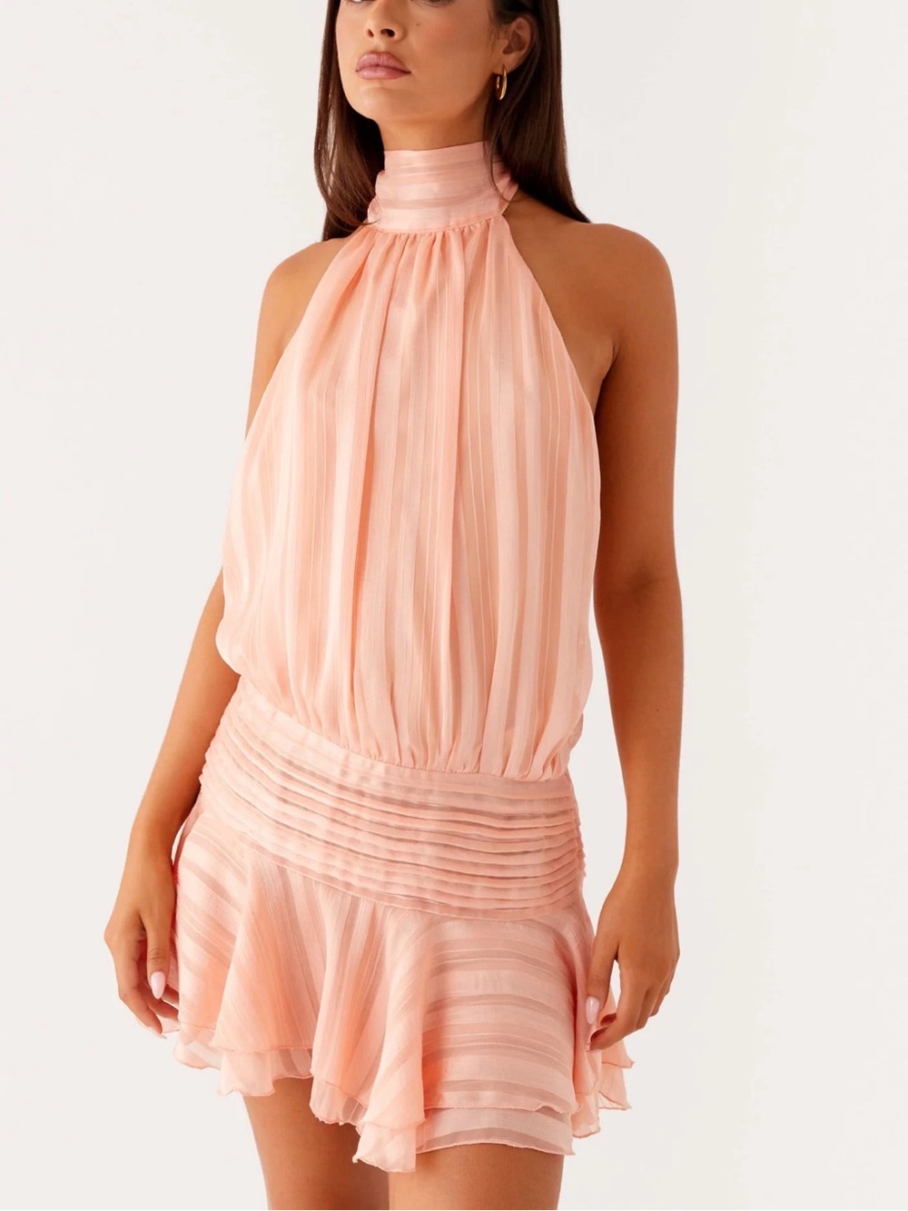 NWT!! Peppermayo Peach Halter Mini Dress